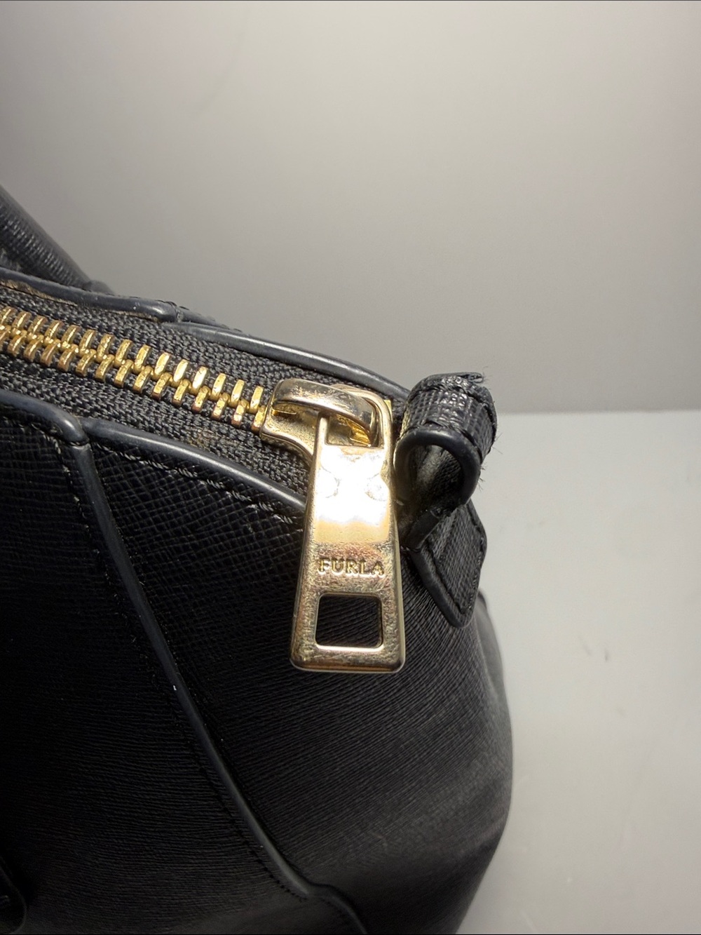 Furla Black Saffiano Leather Satchel - Picture 6 of 15
